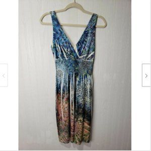 Needle & Thread Thick Strap Shift Dress Geometric Print Size S